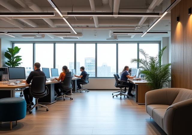 Interni di uno spazio coworking a Ostiense